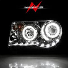 ANZO - ANZO 2005-2010 Chrysler 300C Projector Headlights w/ Halo Chrome (CCFL) G2 - Demon Performance