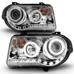 ANZO - ANZO 2005-2010 Chrysler 300C Projector Headlights w/ Halo Chrome (CCFL) G2 - Demon Performance
