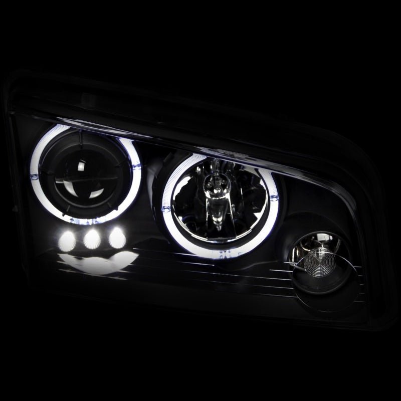 ANZO - ANZO 2006-2010 Dodge Charger Projector Headlights w/ Halo Black - Demon Performance