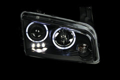 ANZO - ANZO 2006-2010 Dodge Charger Projector Headlights w/ Halo Black - Demon Performance
