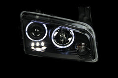 ANZO - ANZO 2006-2010 Dodge Charger Projector Headlights w/ Halo Black - Demon Performance