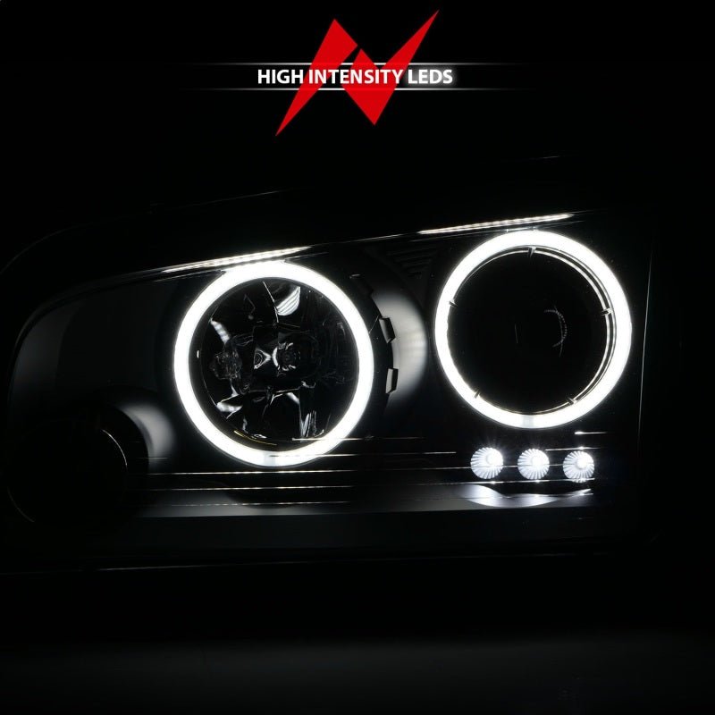 ANZO - ANZO 2006-2010 Dodge Charger Projector Headlights w/ Halo Chrome (CCFL) - Demon Performance