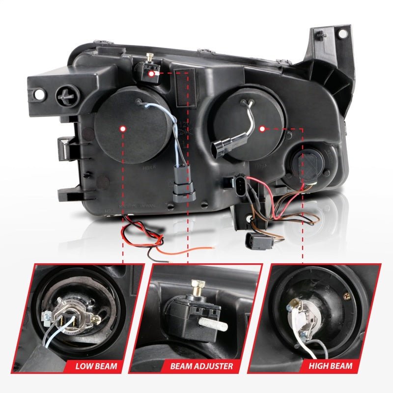 ANZO - ANZO 2006-2010 Dodge Charger Projector Headlights w/ Halo Chrome (CCFL) - Demon Performance