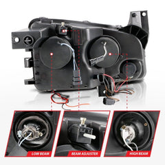 ANZO - ANZO 2006-2010 Dodge Charger Projector Headlights w/ Halo Chrome (CCFL) - Demon Performance