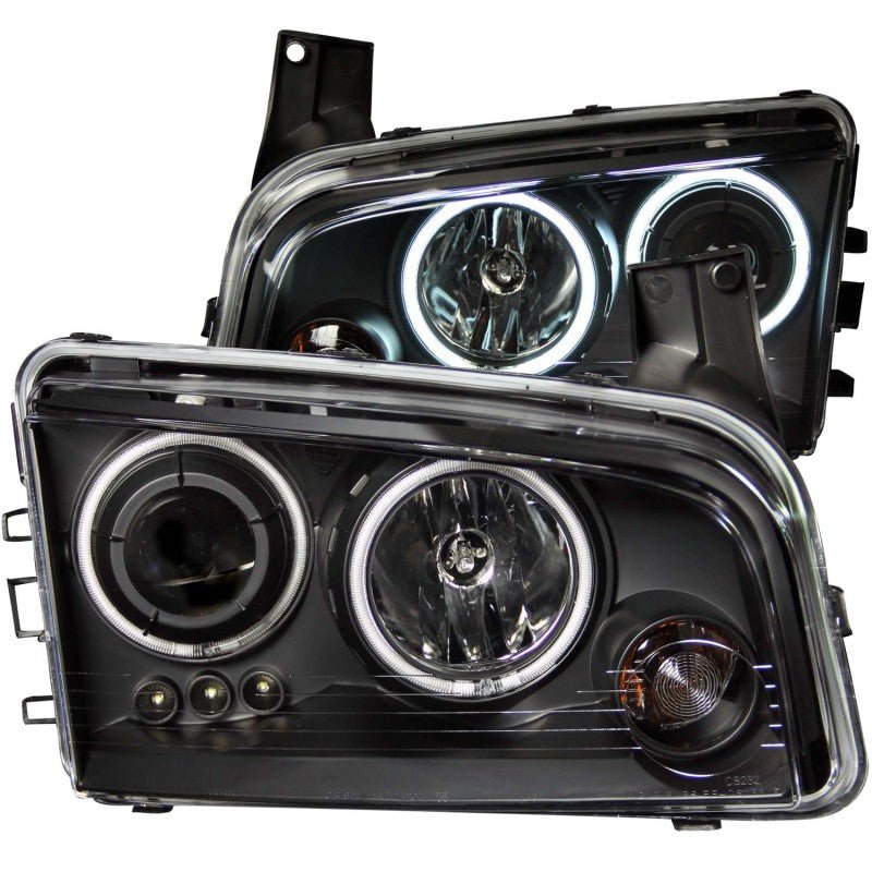 ANZO - ANZO 2006-2010 Dodge Charger Projector Headlights w/ Halo Chrome (CCFL) - Demon Performance