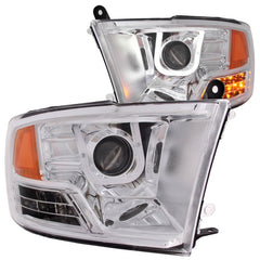 ANZO - ANZO 2009-2016 Dodge Ram 1500 Projector Headlights w/ U-Bar Chrome - Demon Performance