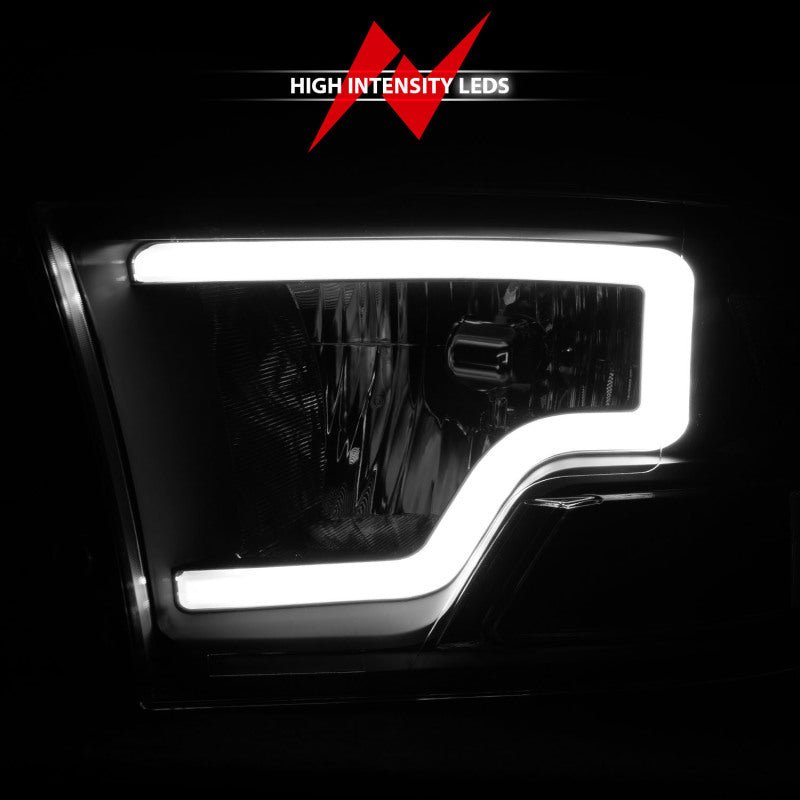 ANZO - ANZO 2009-2018 Dodge Ram 1500 Crystal Headlights w/ Light Bar Black Housing - Demon Performance