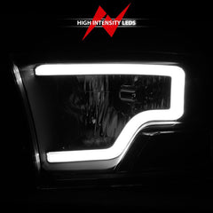ANZO - ANZO 2009-2018 Dodge Ram 1500 Crystal Headlights w/ Light Bar Black Housing - Demon Performance