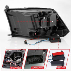 ANZO - ANZO 2009-2018 Dodge Ram 1500 Led Projector Plank Style Switchback H.L Halo Chrome Amber (OE Style) - Demon Performance