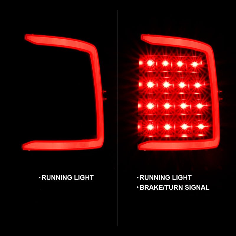 ANZO - ANZO 2009-2018 Dodge Ram 1500 LED Taillight Plank Style Black w/Clear Lens - Demon Performance
