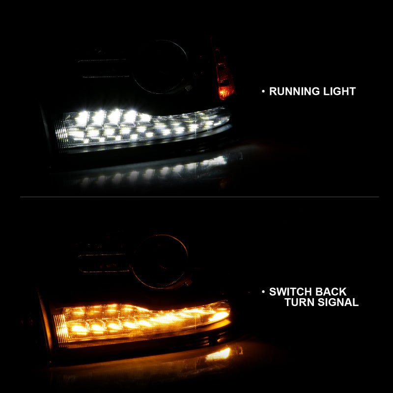 ANZO - ANZO 2009-2018 Dodge Ram 1500 Projector Headlights Plank Style Halo w/Switchback Matte Black - Demon Performance
