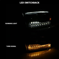 ANZO - ANZO 2009-2018 Dodge Ram 1500 Projector H.L. Switchback Black Amber - Demon Performance