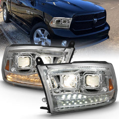 ANZO - ANZO 2009-2018 Dodge Ram 1500 Projector H.L. Switchback Black Amber - Demon Performance