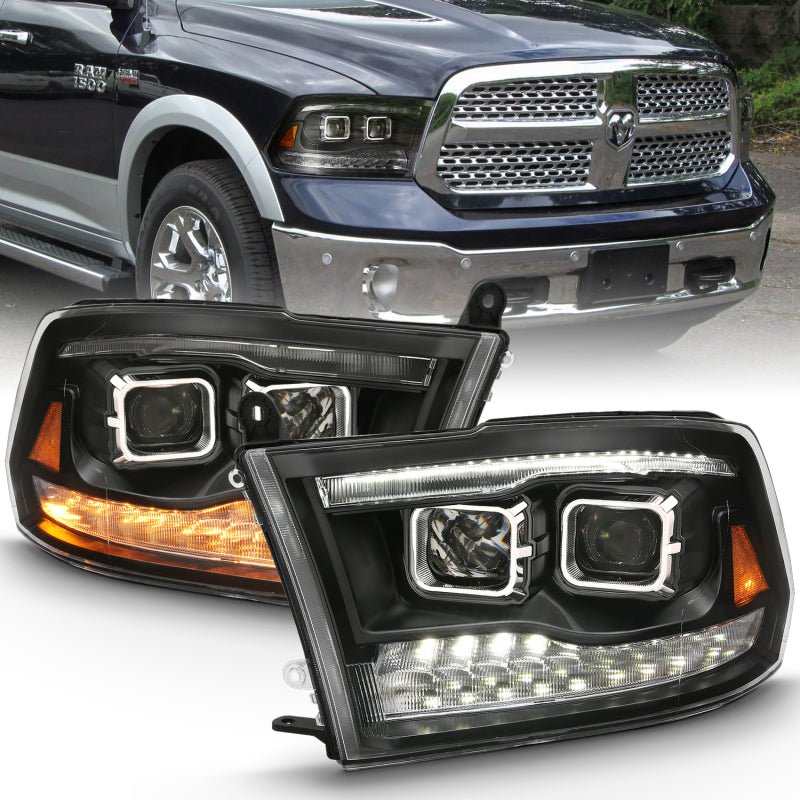 ANZO - ANZO 2009-2018 Dodge Ram 1500 Projector H.L. Switchback Black Amber - Demon Performance