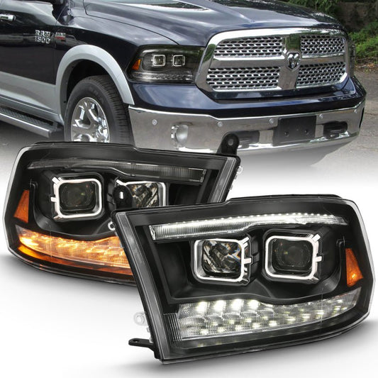 ANZO - ANZO 2009-2018 Dodge Ram 1500 Projector H.L. Switchback Black Amber - Demon Performance