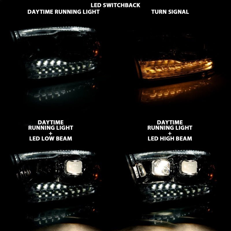 ANZO - ANZO 2009-2018 Dodge Ram 1500 Projector H.L. Switchback Black Amber - Demon Performance