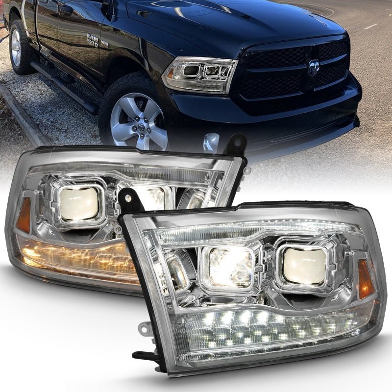 ANZO - ANZO 2009-2018 Dodge Ram 1500 Projector H.L. Switchback Black Amber - Demon Performance