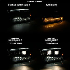 ANZO - ANZO 2009-2018 Dodge Ram 1500 Projector H.L. Switchback Chrome Amber - Demon Performance