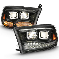 ANZO - ANZO 2009-2018 Dodge Ram 1500 Projector H.L. Switchback Chrome Amber - Demon Performance