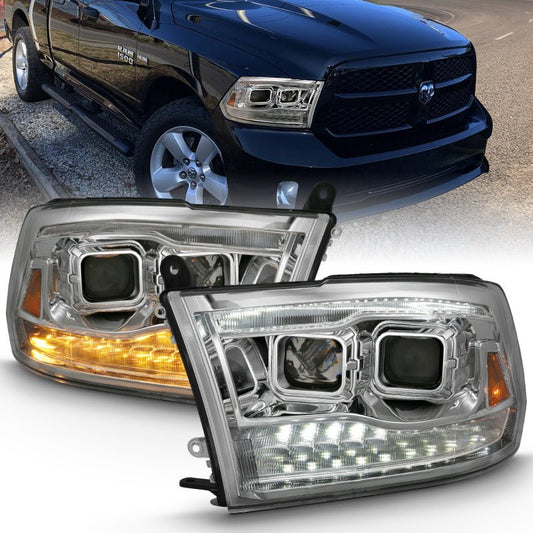 ANZO - ANZO 2009-2018 Dodge Ram 1500 Projector H.L. Switchback Chrome Amber - Demon Performance