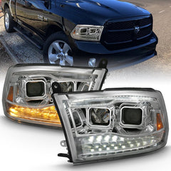 ANZO - ANZO 2009-2018 Dodge Ram 1500 Projector H.L. Switchback Chrome Amber - Demon Performance