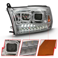 ANZO - ANZO 2009-2018 Dodge Ram 1500 Projector H.L. Switchback Chrome Amber - Demon Performance