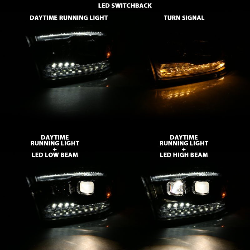ANZO - ANZO 2009-2018 Dodge Ram 1500 Projector H.L. Switchback Chrome Amber - Demon Performance