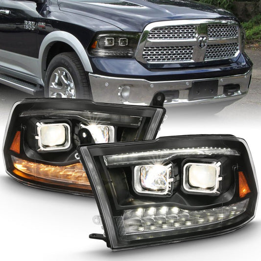 ANZO - ANZO 2009-2018 Dodge Ram 1500 Projector H.L. Switchback Chrome Amber - Demon Performance