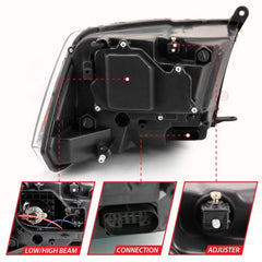 ANZO - ANZO 2009-2018 Dodge Ram 1500 Projector Plank Style Switchback H.L Halo Black Amber (OE Style) - Demon Performance
