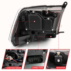 ANZO - ANZO 2009-2018 Dodge Ram 1500 Projector Plank Style Switchback H.L Halo Black Amber (OE Style) - Demon Performance