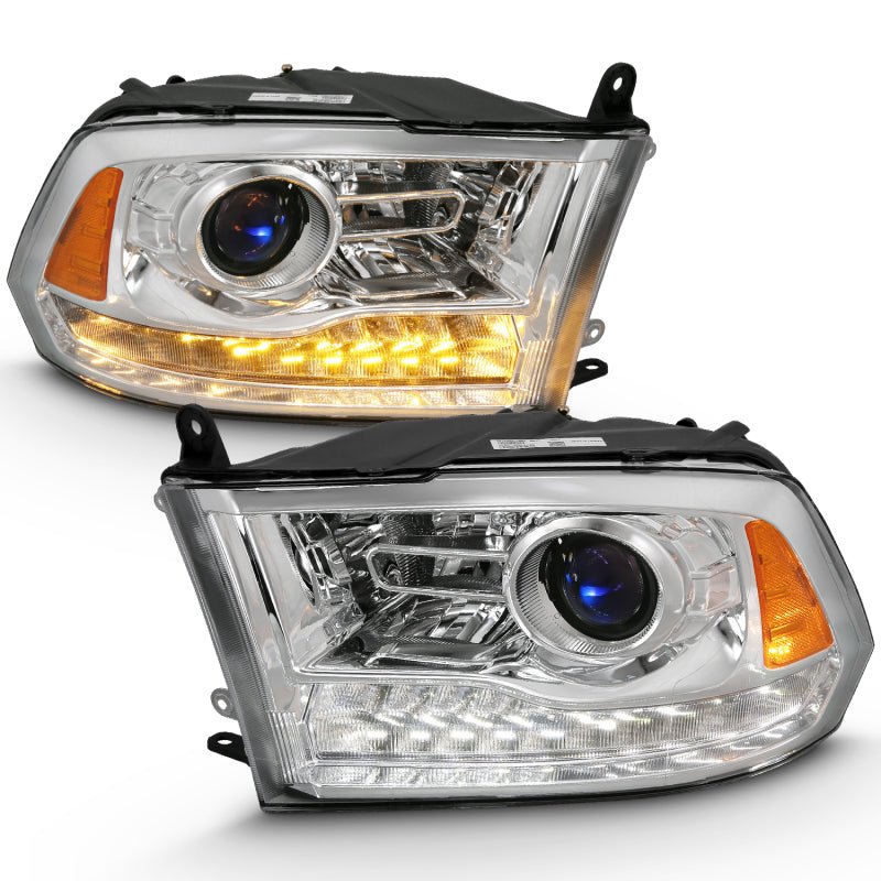 ANZO - ANZO 2009-2018 Dodge Ram 1500 Projector Plank Style Switchback H.L Halo Chrome Amber (OE Style) - Demon Performance