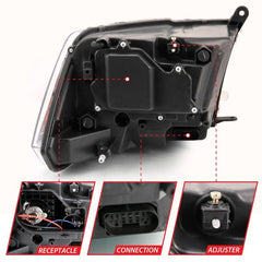 ANZO - ANZO 2009-2018 Dodge Ram 1500 Projector Plank Style Switchback H.L Halo Chrome Amber (OE Style) - Demon Performance