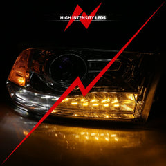 ANZO - ANZO 2009-2018 Dodge Ram 1500 Projector Plank Style Switchback H.L Halo Chrome Amber (OE Style) - Demon Performance