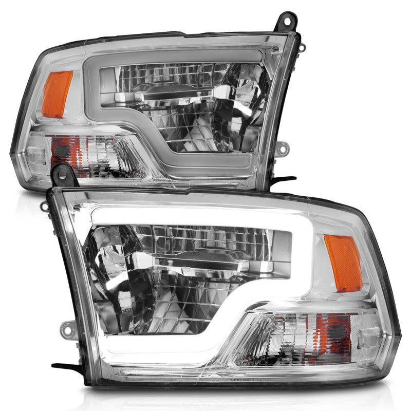 ANZO - ANZO 2009-2020 Dodge Ram 1500 Full LED Square Projector Headlights w/ Chrome Housing Chrome Amber - Demon Performance