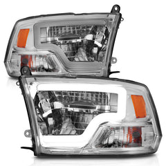 ANZO - ANZO 2009-2020 Dodge Ram 1500 Full LED Square Projector Headlights w/ Chrome Housing Chrome Amber - Demon Performance