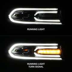 ANZO - ANZO 2015-2018 Dodge Charger Projector Headlights Plank Style Black - Demon Performance