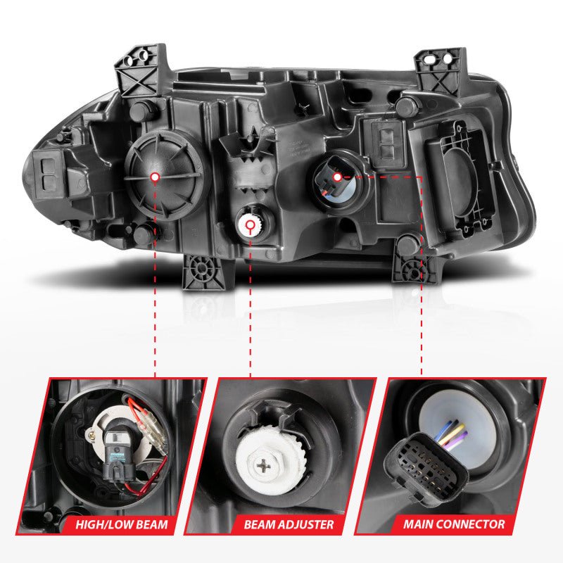 ANZO - ANZO 2015-2018 Dodge Charger Projector Headlights Plank Style Black - Demon Performance