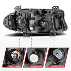 ANZO - ANZO 2015-2018 Dodge Charger Projector Headlights Plank Style Black - Demon Performance
