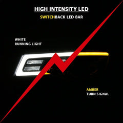 ANZO - ANZO 2017-2018 Jeep Grand Cherokee Projector Headlights w/ Plank Style Switchback - Black w/ Amber - Demon Performance