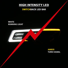 ANZO - ANZO 2017-2018 Jeep Grand Cherokee Projector Headlights w/ Plank Style Switchback - Black w/ Amber - Demon Performance