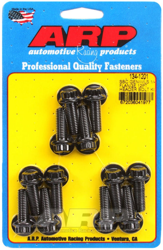 ARP - ARP SBC/GENII LS 1/4 Flange 12pt Header Bolt Kit - Demon Performance