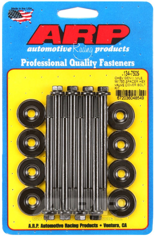 ARP - ARP Small Block Chevy GENIII/IV LS Series .750 Spacer Hex Valve Cover Bolt Kit - Black - Demon Performance