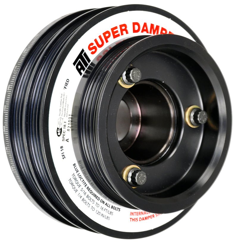 ATI - ATI Damper - 5.67in - Alum - (2) 4 Grv - Nissan RB26 - R33 34 - 1Pc - w/Power Steering Pulley - Demon Performance
