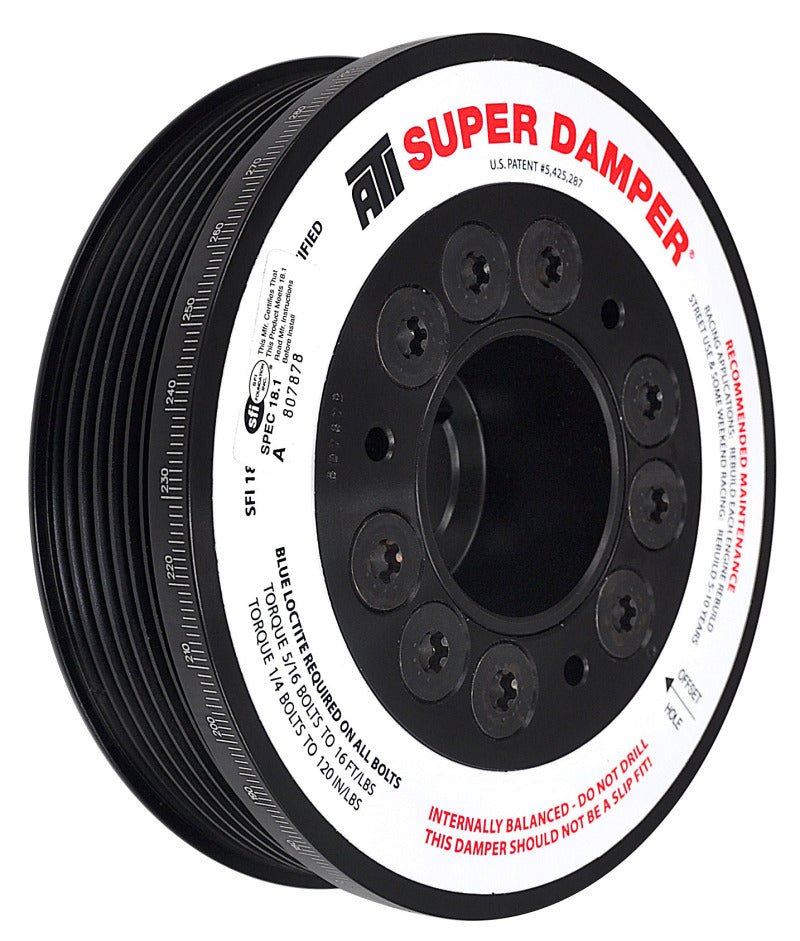 ATI - ATI Damper - 5.67in - Alum - 7 Grv - Honda K20 - Street - 02+ 2.0L - Civic Type-R / Acura RSX - 1Pc - Demon Performance