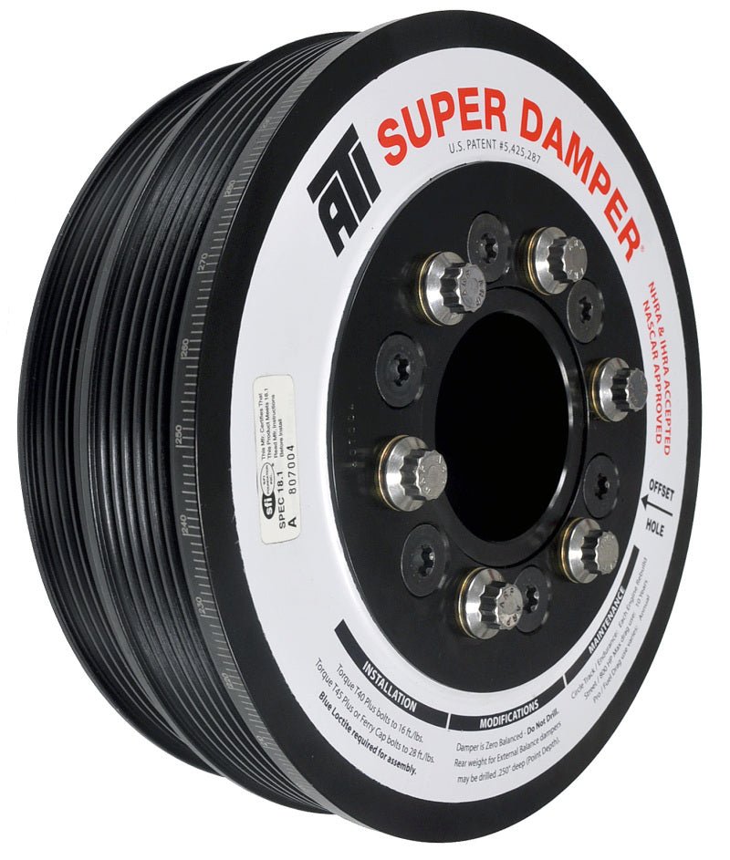 ATI - ATI Damper - 7.425in - Steel LW - 6/4 Grv - LS1/LS2 - F & V Body - 6 Bolt - 3 Ring - Demon Performance