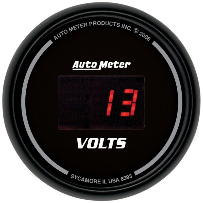 AutoMeter - Autometer Black 52.4mm 8-18 Volts Digital Voltmeter Gauge - Demon Performance