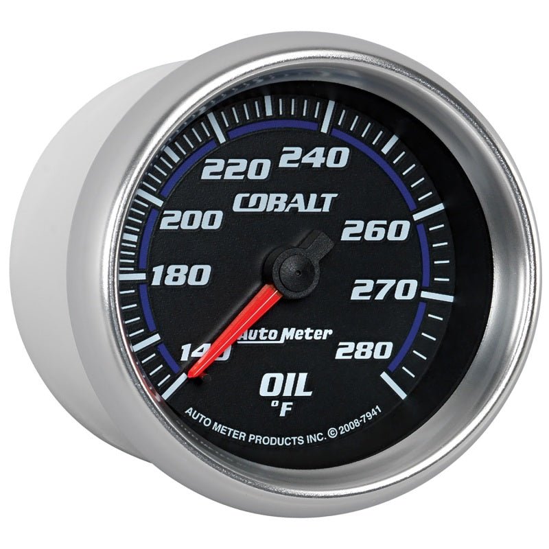 AutoMeter - Autometer Cobalt 66.7mm 140-280 Degree F Mechanical Oil Temperature Gauge - Demon Performance