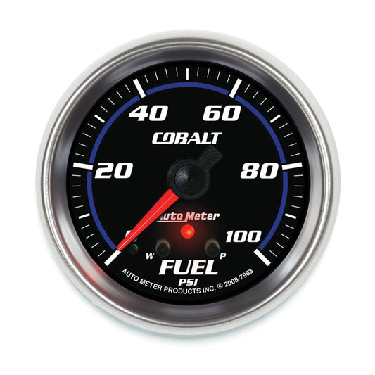 AutoMeter - Autometer Cobalt Fuel Pressure Gauge 2-5/8in 100PSI Stepper Motor w/ Peak and Warn - Demon Performance