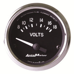 AutoMeter - Autometer Cobra 2 1/16in 8-18 Volt Electric Voltmeter Gauge - Demon Performance