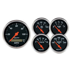 AutoMeter - Autometer Designer 3-3/8in & 2-1/16in Kit Box-Elec Speedo & Elec Oil Press H2O Temp Volt Fuel Level - Demon Performance